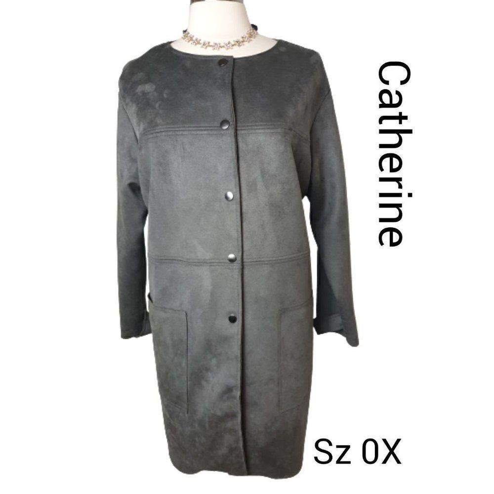 Catherine Women's Plus Size Jacket 0X Faux Suede Dressy Coat Size 0X